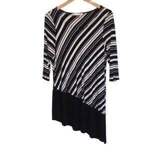 Peter Nygard Slanted Hem Striped Dress Size Large